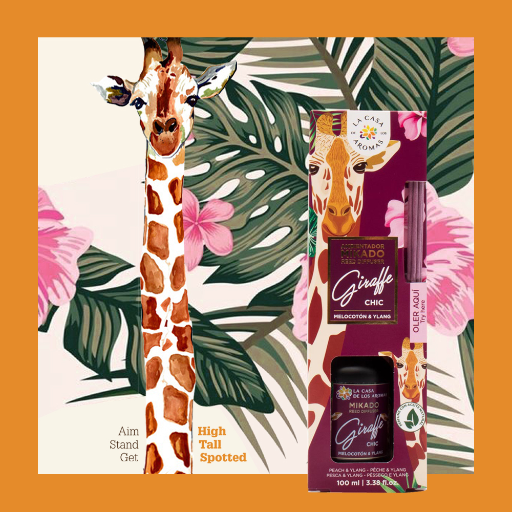Αρωματικό Χώρου Giraffe Chic με sticks Ylang Ylang & Ροδάκινο 100ml - Image 2